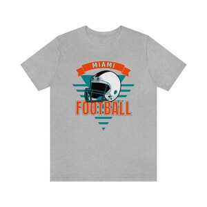 Miami Football Shirt, Vintage Style Miami Football TShirt, Retro 90s Miami Shirt, Miami Florida Sports Fan Athletic Heather