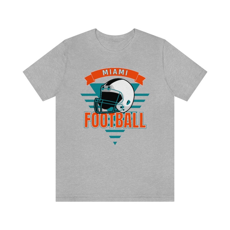 Miami Football Shirt, Vintage Style Miami Football TShirt, Retro 90s Miami Shirt, Miami Florida Sports Fan Athletic Heather