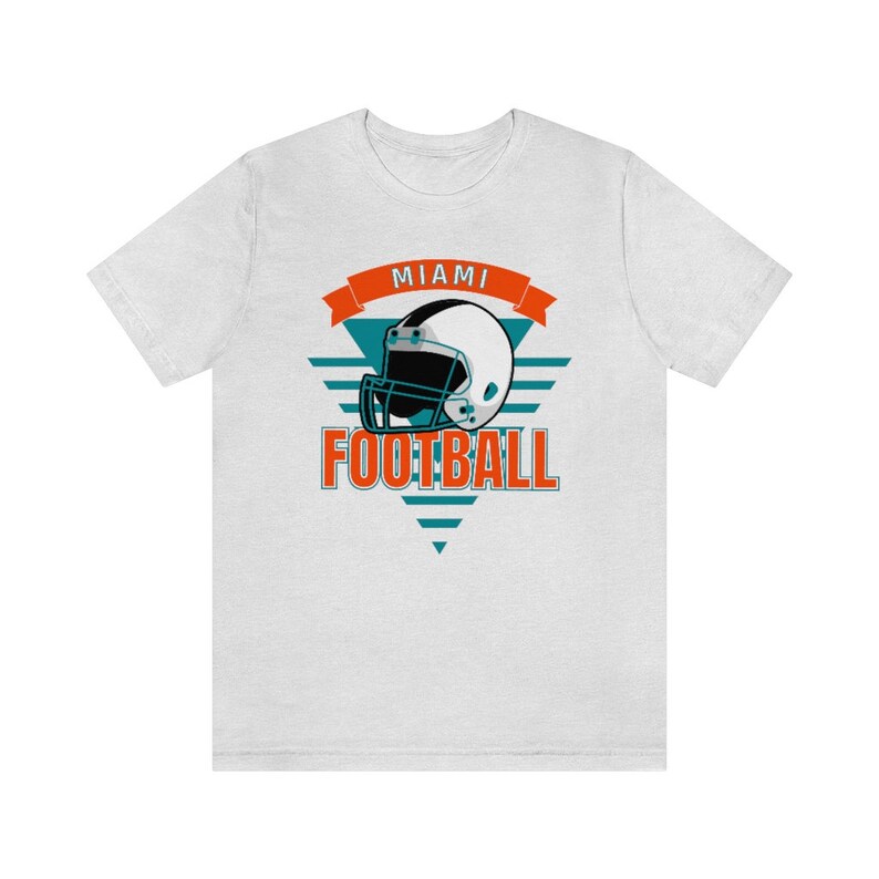 Miami Football Shirt, Vintage Style Miami Football TShirt, Retro 90s Miami Shirt, Miami Florida Sports Fan Ash