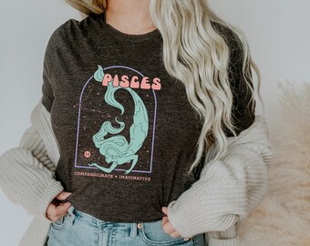 Camisa de Piscis, Camiseta del Zodíaco, Camisa de Astrología de Piscis, Regalo del Zodiaco, Camiseta de Cumpleaños de Piscis, Regalo para Piscis, Horóscopo de Piscis, Febrero Marzo Cumpleaños