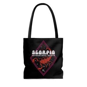 Scorpio Zodiac Tote Bag, Scorpio Constellation Stars Zodiac Astrology Horoscope Beach Bag, Scorpio Travel Bag, Scorpio Reusable Grocery Bag image 3