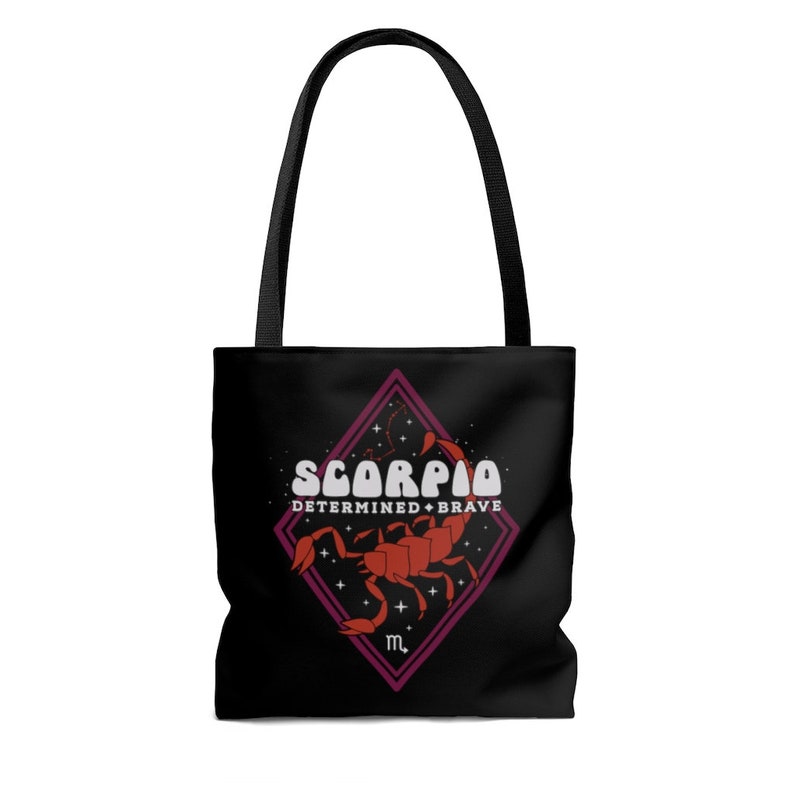Scorpio Zodiac Tote Bag, Scorpio Constellation Stars Zodiac Astrology Horoscope Beach Bag, Scorpio Travel Bag, Scorpio Reusable Grocery Bag image 3