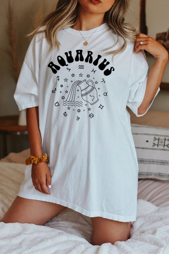 Aquarius Shirt, Zodiac Shirt, Aquarius Birthday Tee, Gift for Aquarius, Astrology Astrological Sign Horoscope 70s, January February Birthday