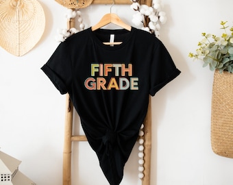 Camicia per insegnante di quinta elementare, insegnante di quinta elementare, maglietta carina per insegnante, camicia di livello elementare, squadra di quinta elementare, insegnante di scuola elementare, ritorno a scuola