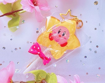 Kirby llavero, Llavero Acrílico Kirby, Kirby encanto, Kirby amuleto, Kirby lindo, Kirby estrella, Kirby llavero piruleta, Kirby Merch