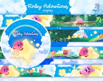 Kirby Washi tape, washi Kirby, Kirby washi arte, Kirby arte, Kirby lindo, Kirby estrella, Kirby cinta adhesiva, Kirby Merch, Cinta washi