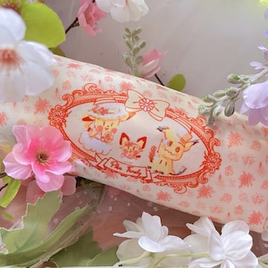 ポケモンケース、ピカチュウ、ミミッキュ、ピチュー、化粧ポーチ、かわいいポケモン、花、イースター、かわいい、バスバッグ、かわいいバッグ、かわいい