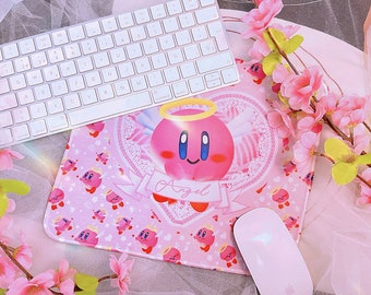 Kirby Mousepad, Kawaii mousepad, Valentine&#39;s day, Angel, cute, Cupid Kirby, Kirby & the forgotten land, aesthetic, kawaii art, setup