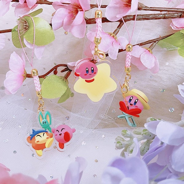 Porte-clés Kirby, charme Kawaii, porte-clés acrylique Kirby, étoile, Kirby Fishing, Elfilin, Waddle Dee, Kirby et la terre oubliée, porte-clés mobile