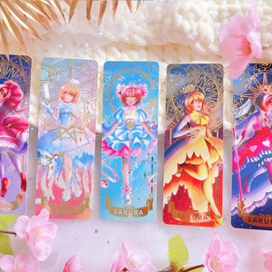 Cardcaptor Sakura marcapáginas, Sakura separador, Sakura marcadores, Sakura, Accesorios para libros, Regalos para lectores, chica mágica