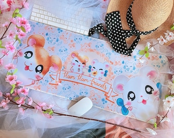 HAMTARO Mousepad, Hamtaro mousepad, Bijou, kawaii art, cute, hamster, pc, aesthetic, Hamtaro heartbreak, cute hamster, art, setup, anime