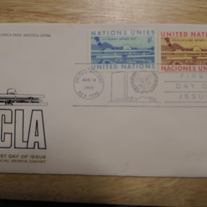 2 United Nations 1969 Stamp - First Day of Issue