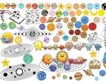 SISTEMA SOLAR SVG - Desfile de Planetas Archivo de Corte, Paquete de planetas svg, Espacio exterior svg, png, Planetas svg, Planeta galaxia svg, Descarga instantánea