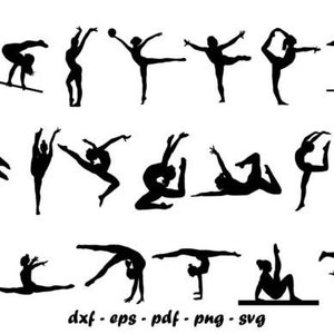 Ginnastica Svg, Ginnastica femminile Svg, Silhouette ginnastica, Ginnasta Png, Ginnastica Download digitale Svg, Dxf, Eps, Png, Download istantaneo