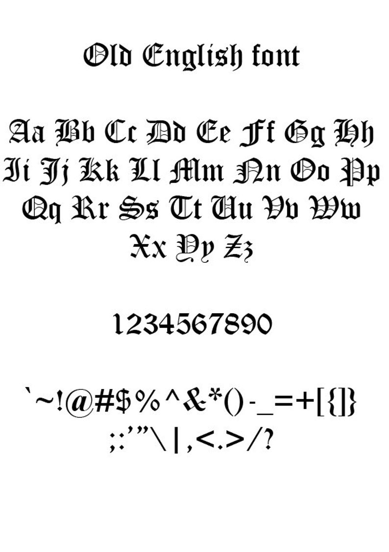 OLD ENGLISH FONT Svg Png Old English Alphabet Clipart Etsy