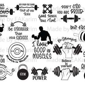 GYM QUOTES SVG Png Bundle | Sublimation Bundle | Workout Quotes Png | Digital Design | Gym Svg | Gym Logo Png | Fitness Png Bundle