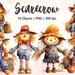Watercolor Scarecrows Clipart Bundle PNG Format With Transparent ...