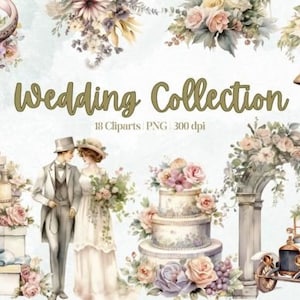 Célébration de mariage Invitation Ring Clipart Bundle de 18 - Transparent Background Digital Download PNG Graphics - Utilisation commerciale