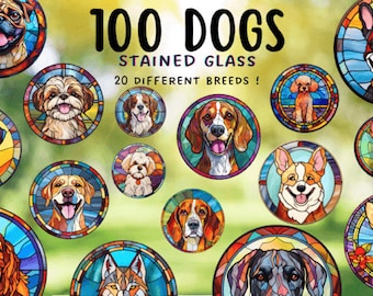 100 Watercolor Dogs Clipart Bundle - Digital SVG & PNG Graphics for Instant Download | Commercial Use | Dog Breed Illustrations