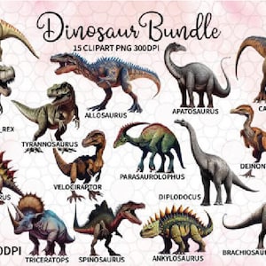 Dinosaurs watercolor clipart bundle fantasy Magical T-rex dinosaurs dinosaur clipart clipart instant download journal scrapbook PNG