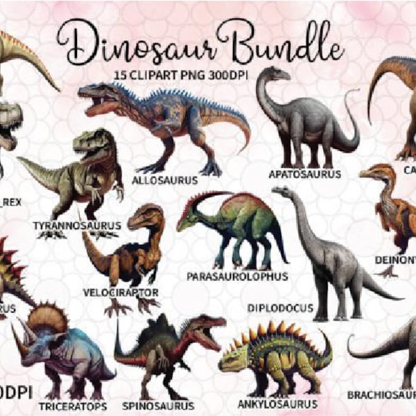 Dinosaurs watercolor clipart bundle fantasy Magical T-rex dinosaurs dinosaur clipart clipart instant download journal scrapbook PNG