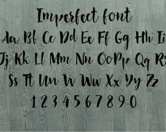 IMPERFECT FONT SVG, Png - Instant download, Imperfect Alphabet, letters numbers and signs, Silhouette cameo, Svg Font for Cricut