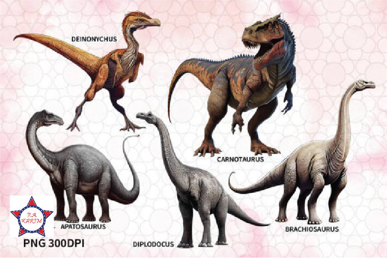 Dinosaurs Watercolor Clipart Bundle Fantasy Magical T-rex Dinosaurs ...