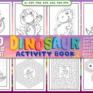 ACTIVITEITENBOEK, Kinderactiviteiten, Doolhoven, Dot marker Afdrukbare activiteitenbundel, Kleurplaten, Van punt naar punt, Schaarvaardigheid, Digitale download