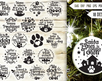 CHRISTMAS DOG ORNAMENT svg bundle - dog christmas ornaments svg bundle - dog animal christmas decor svg dxf png