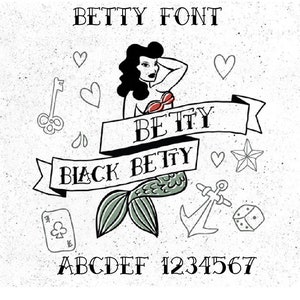 BETTY FONT SVG, Png, Betty Alphabet, Betty Letters and numbers svg for cricut, Heat transfer, Silhouette Cameo - Instant Download