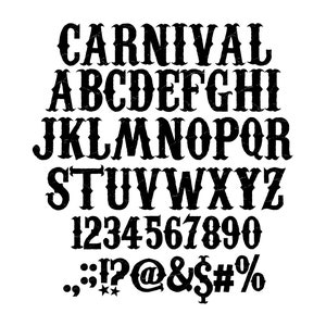 CARNAVAL FONT SVG, Carnaval Alfabet, Carnaval Letters en cijfers SVG voor cricut, Silhouet, Carnaval borden - Instant download
