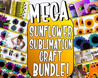 SUNFLOWER SUBLIMATION Png Bundle, Sublimation Sunflower Bouquet PNG Sunflower Craft Printable Sunflower Clipart for Shirt and Mug
