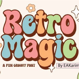 RETRO MAGIC LETTERTYPE Svg, magisch alfabet, magische letters en cijfers svg voor cricut, silhouet, retro magische borden - Instant download