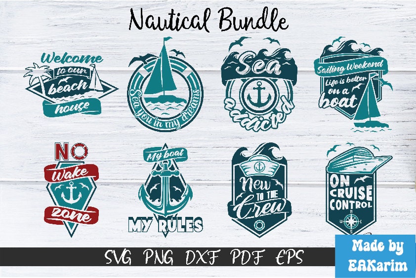 Svg Rounds Nautical Nautical Ocean SVG Bundle, 40 Designs (digital Download) - Etsy