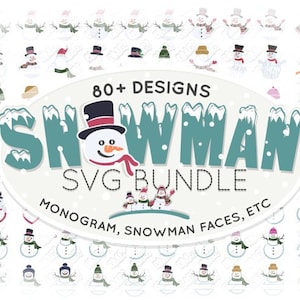 83 SNOWMAN SVG BUNDLE. Snowman clip art in Svg Png. Vector files, Snowman Silhouette, Studio Cameo, Cricut, ScanNCut.