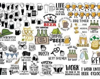 73 BEER SVG, Png, Dxf, Eps, Octoberfest, Beer Mug, Drink svg, Beer Glass Svg, Beer Cut File for Cricut Silhouette Files, Instant Download.