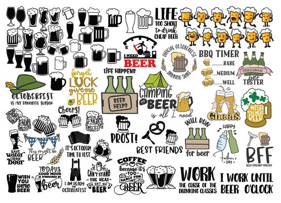 73 BEER SVG, Png, Dxf, Eps, Octoberfest, Beer Mug, Drink svg, Beer Glass Svg, Beer Cut File for Cricut Silhouette Files, Instant Download.