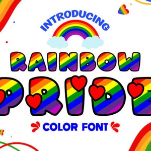 LGBT PRIDE FONT Svg, Lgbt Pride Alphabet Svg, lettres de fierté lgbt svg, clipart de fierté lgbt, drapeau de fierté, couleurs - Téléchargement numérique