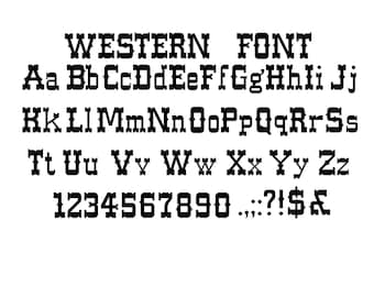 WESTERN FONT SVG, Western Alphabet, Western Letters and numbers svg for cricut, Silhouette, Caligraphy font, Instant download