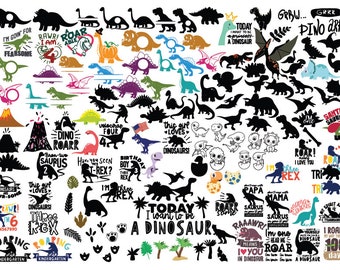 135 Dinosaur SVG Cut Files, Dino Clipart (Digital Download)