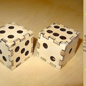 Wooden Dice Set SVG Laser Cutting Files, Perfect for Games & Customization for Food Dice, DND and More for Lightburn XTool etc