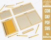 PENCIL JIG SVG, Pencil Engrave Jig Glowforge, Pencil Jig Template, Pencil Jig Lightburn, Pencil Jig For Laser, Pencil Jig Xtool, laser file