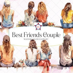 BESTE VRIENDEN CLIPART, Bff clipart, vrienden jassen clipart, soul zusters clipart, vriendschap clipart, Vrienden sublimatie, Instant download