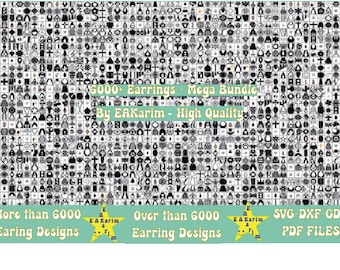 6000+  EARRING SVG | Leather Earring Svg | Earring Svg Bundle | Earring Cut Files | Faux Leather Earring Svg | Laser Cut Earrings