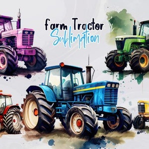 TRACTOR WATERCOLOR PNG, Tractor Png, Farm Life Png, Watercolor Png, Ai Art Png, Digital Downloads, Western Png, Bundle Png, Illustration Png