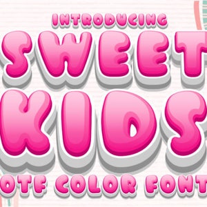 Fuente Sweet Kids, Fuente OTF, Letras para niños, Alfabeto Sweet Kids, Fuente moderna, Fuente digital, Fuente para niños, Fuente de fiesta, Descarga instantánea