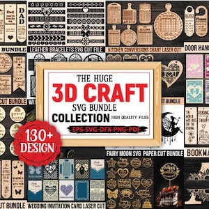 The Huge 3D Craft Laser Cut Mega Bundle SVG | CNC Files | Engraving SVG Design | Laser Huge Bundle, Svg files, Glowforge, Instant download