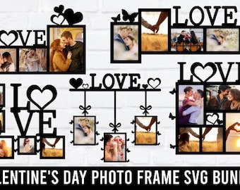 Love, Photo Frame digital file, Valentine's Day photo frame Svg, Pdf, Dxf, Eps, anniversary photo gift, 3mm material