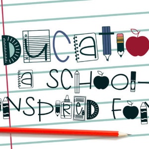 Schule Buchstaben & Zahlen SVG, Png, Eps und Dxf, Alpha Doodle, Doodle Letters, Bleistift Doodle, Schule, Back to School, Alpha Pack