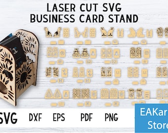 BUSINESS CARD Hholder - TESTED - Cut Files 3mm, Laser cut files, Glowforge, Digital files, Instant download, High Quality, Instant download